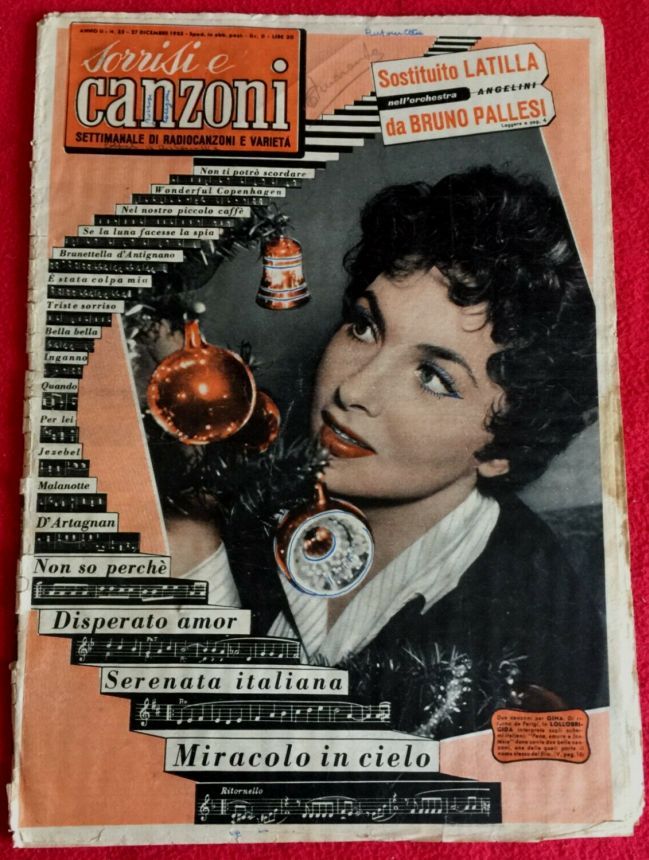 SORRISI E CANZONI TV magazine side cover Issue 52 27 December 1953