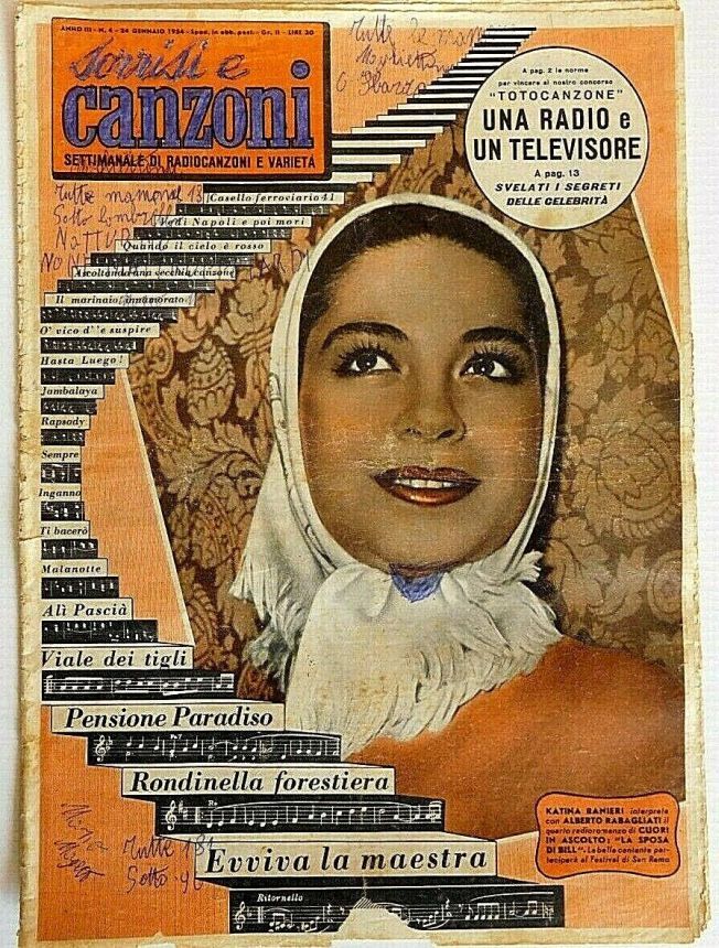 SORRISI E CANZONI TV magazine side cover Issue 4 24 January 1954