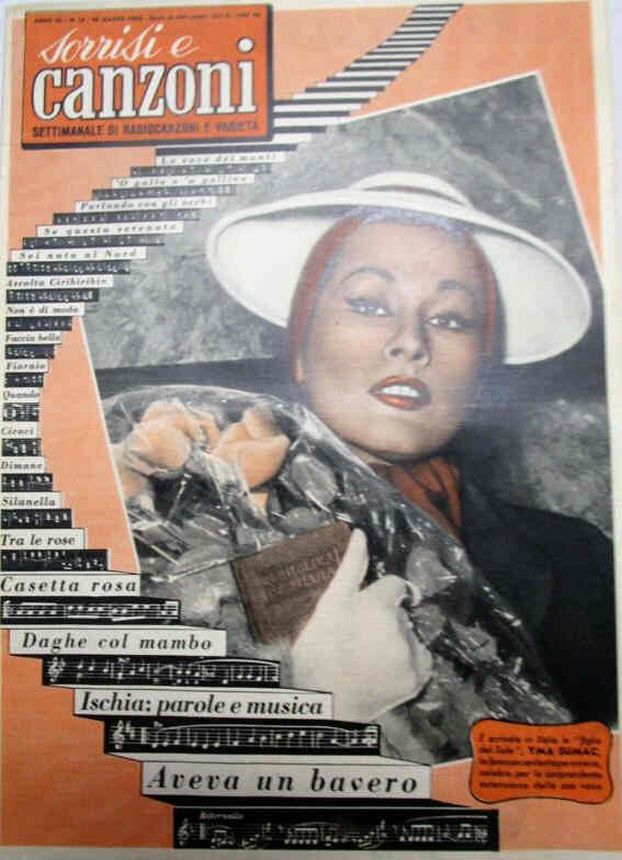 SORRISI E CANZONI TV magazine side cover Issue 13 28 March 1954