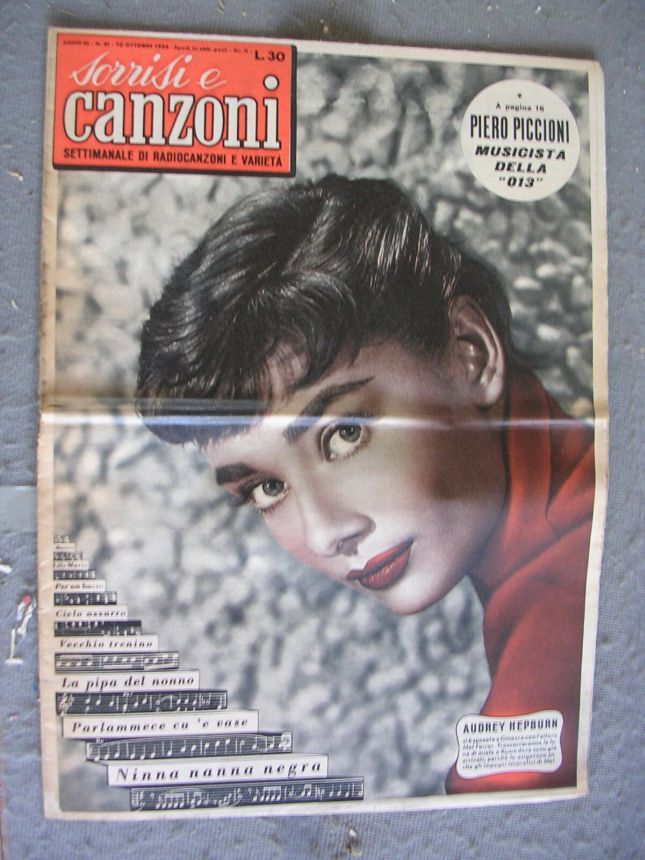 SORRISI E CANZONI TV magazine side cover Issue 41 10 October 1954