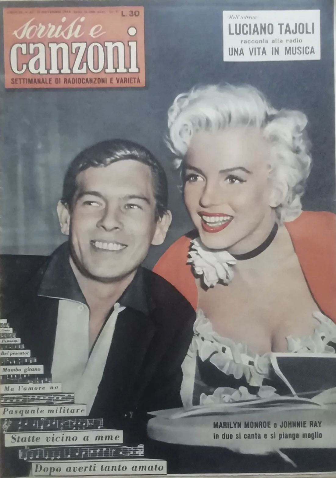 SORRISI E CANZONI TV magazine side cover Issue 47 24 November 1954