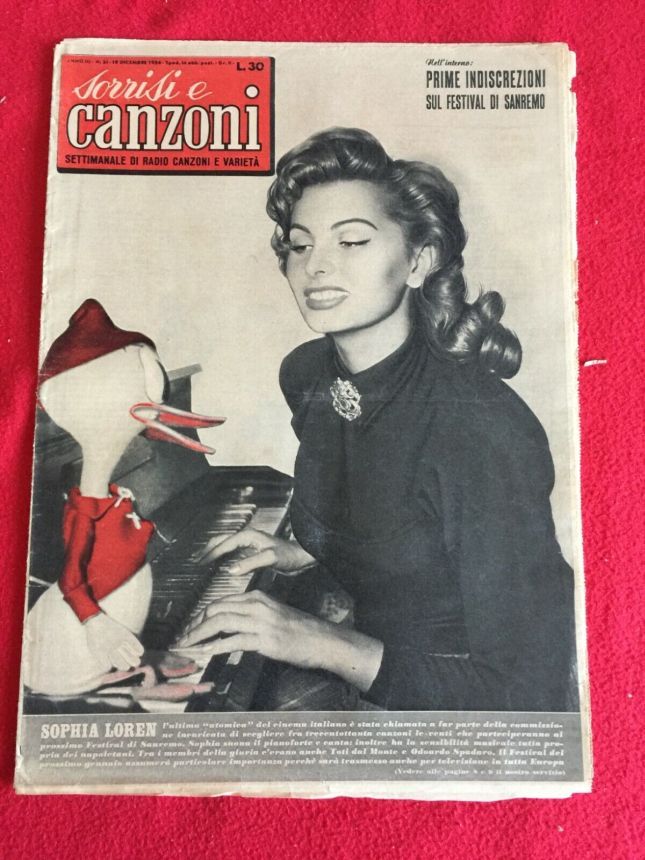 SORRISI E CANZONI TV magazine side cover Issue 51 19 December 1954