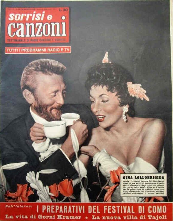 SORRISI E CANZONI TV magazine side cover Issue 35 28 August 1955