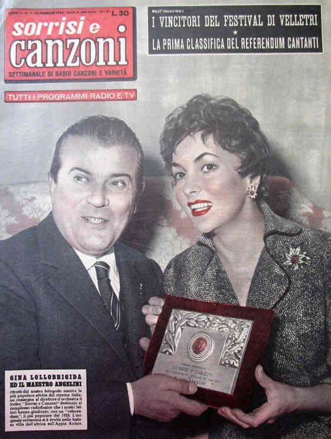 SORRISI E CANZONI TV magazine side cover Issue 7 12 February 1956