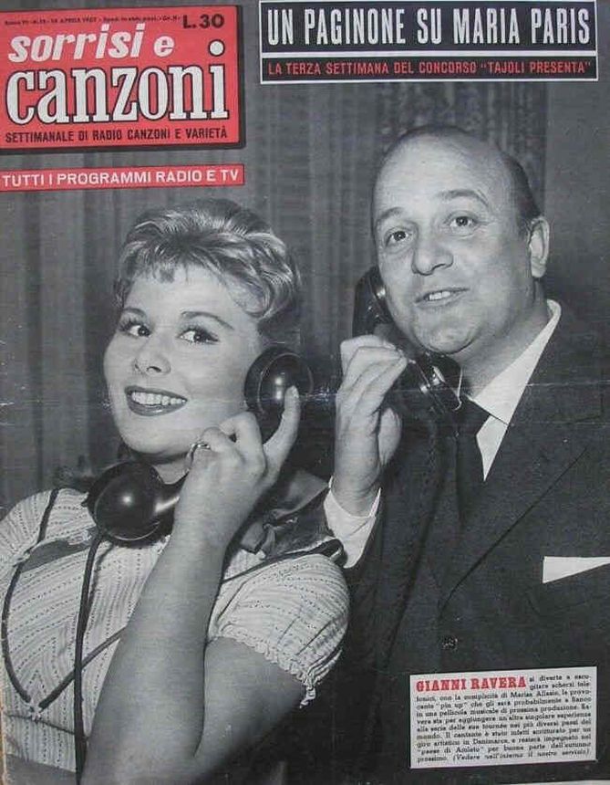 SORRISI E CANZONI TV magazine side cover Issue 15 14 April 1957