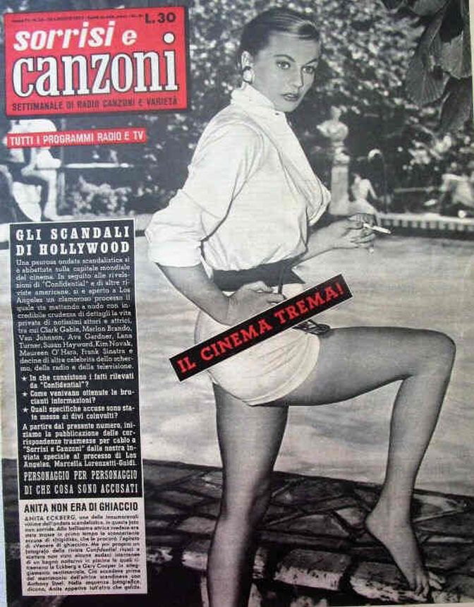 SORRISI E CANZONI TV magazine side cover Issue 34 25 August 1957