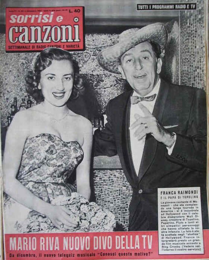 SORRISI E CANZONI TV magazine side cover Issue 48 1 December 1957