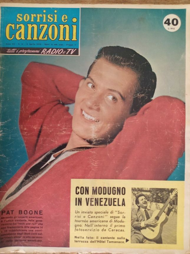 SORRISI E CANZONI TV magazine side cover Issue 14 5 April 1959