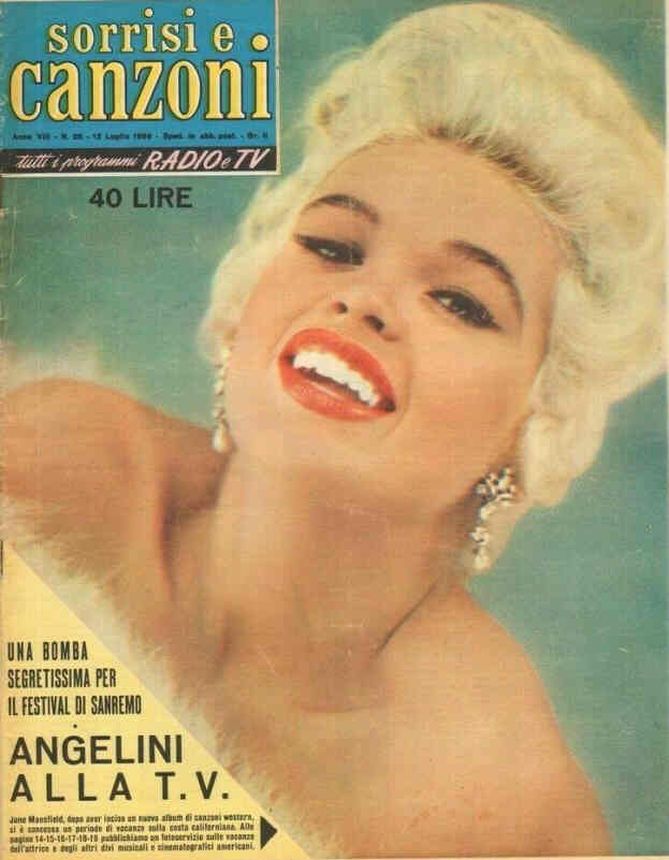 SORRISI E CANZONI TV magazine side cover Issue 28 12 July 1959