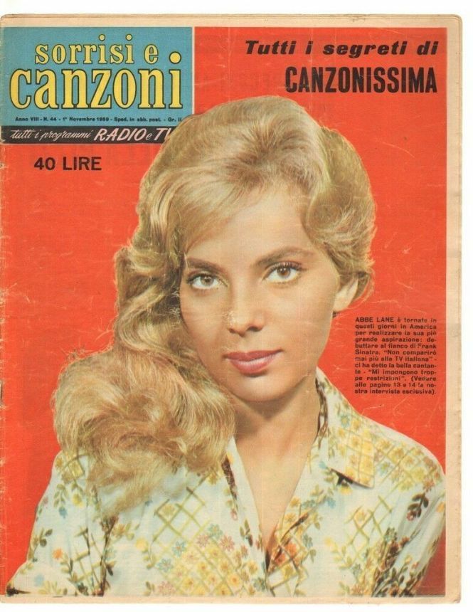 SORRISI E CANZONI TV magazine side cover Issue 44 1 November 1959