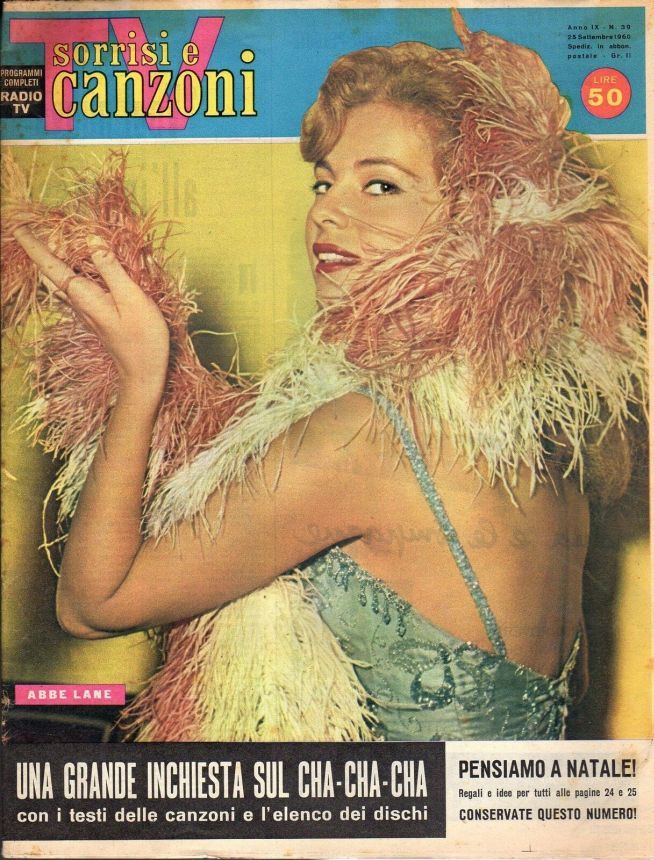 SORRISI E CANZONI TV magazine side cover Issue 39 25 September 1960