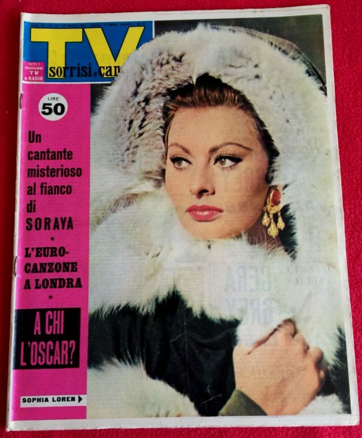 SORRISI E CANZONI TV magazine side cover Issue 13 31 March 1963