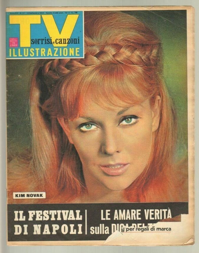 SORRISI E CANZONI TV magazine side cover Issue 37 12 September 1965