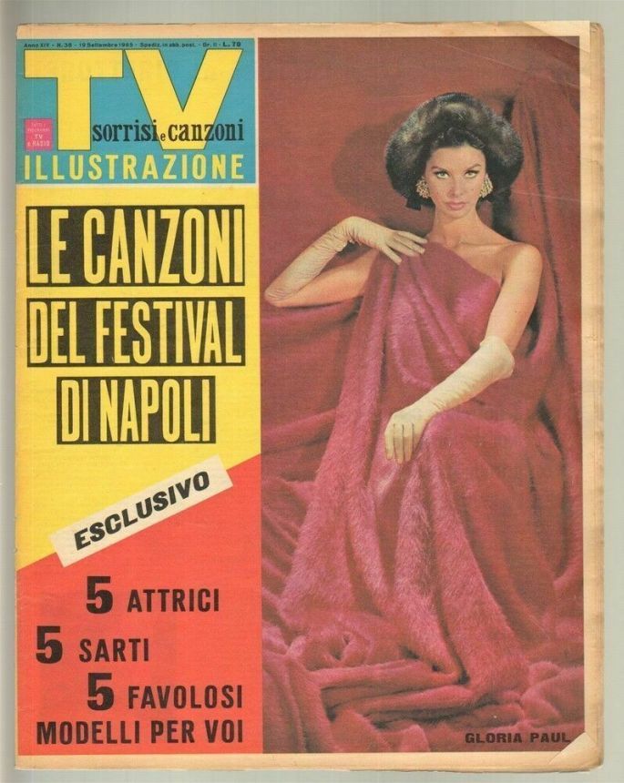 SORRISI E CANZONI TV magazine side cover Issue 38 19 September 1965
