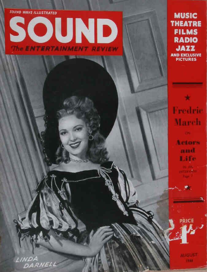 SOUND (UK) magazine side cover August 1948