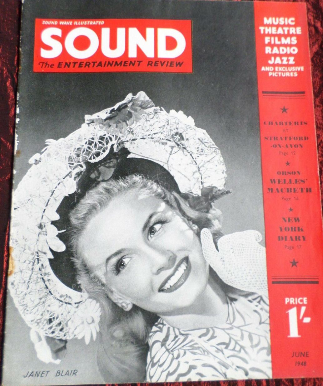SOUND (UK) magazine side cover  June 1948