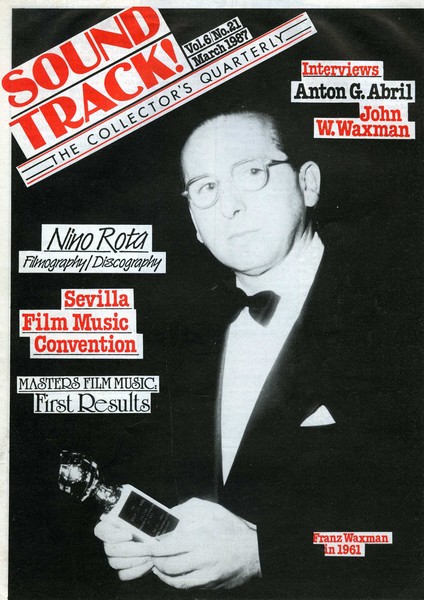 SOUNDTRACK magazine side cover Issue 21  1987