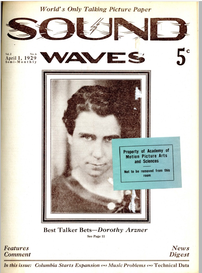 SOUND WAVES magazine side cover  Vol 2 No 6 1 April 1929