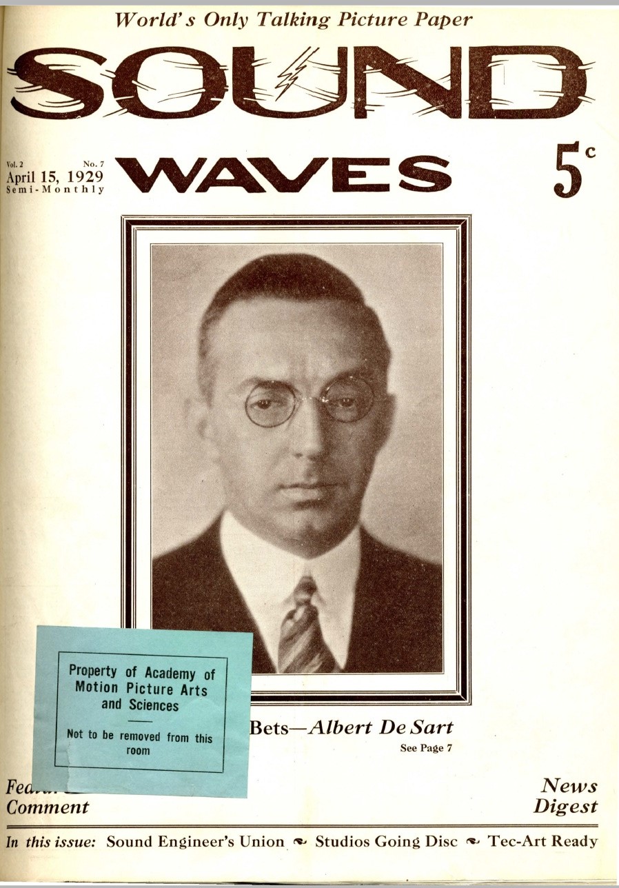 SOUND WAVES magazine side cover  Vol 2 No 7 15 April 1929