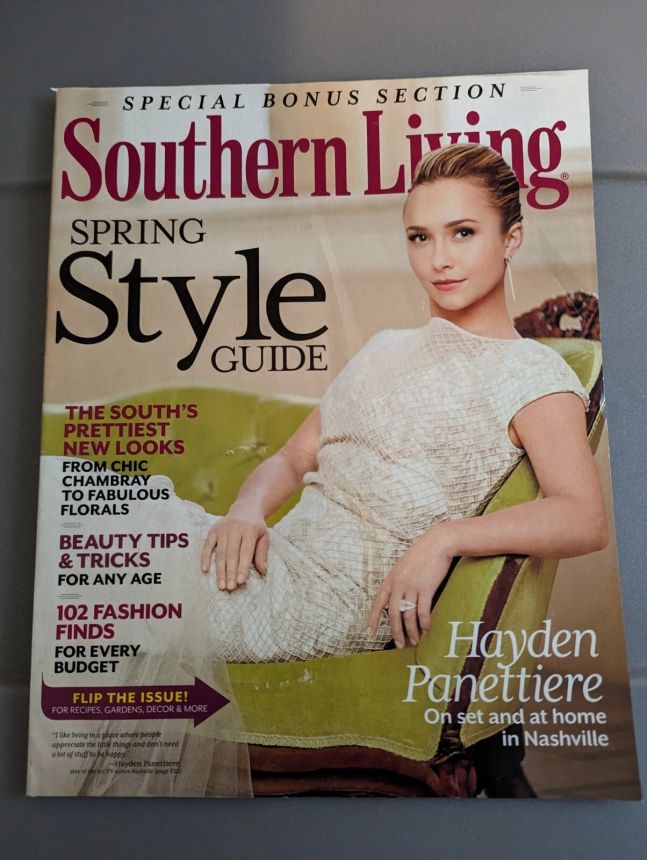 SOUTHERN LIVING magazine side cover  March 2014