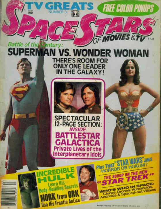 SPACE STARS OF MOVIES AND TV magazine side cover Issue 3  1978
