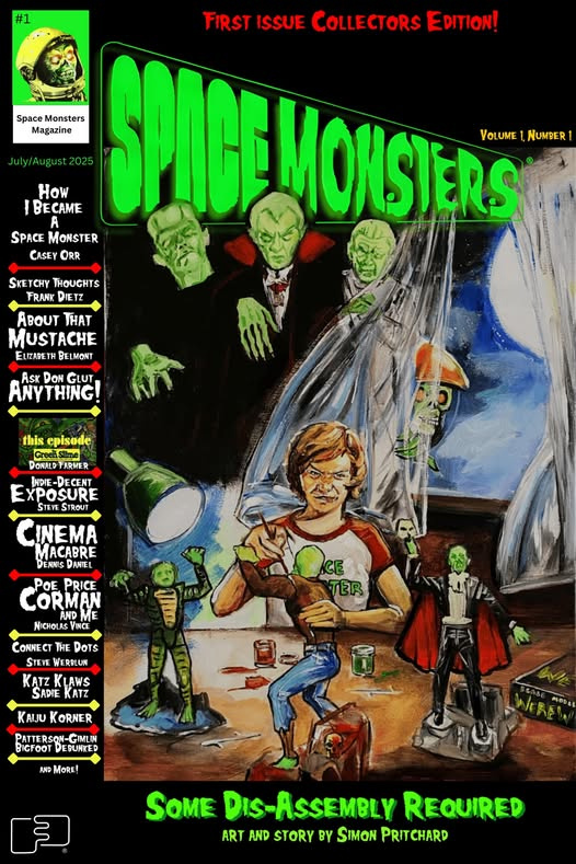 SPACE MONSTERS (US) magazine side cover  Vol 1 No  1  July/August 2025