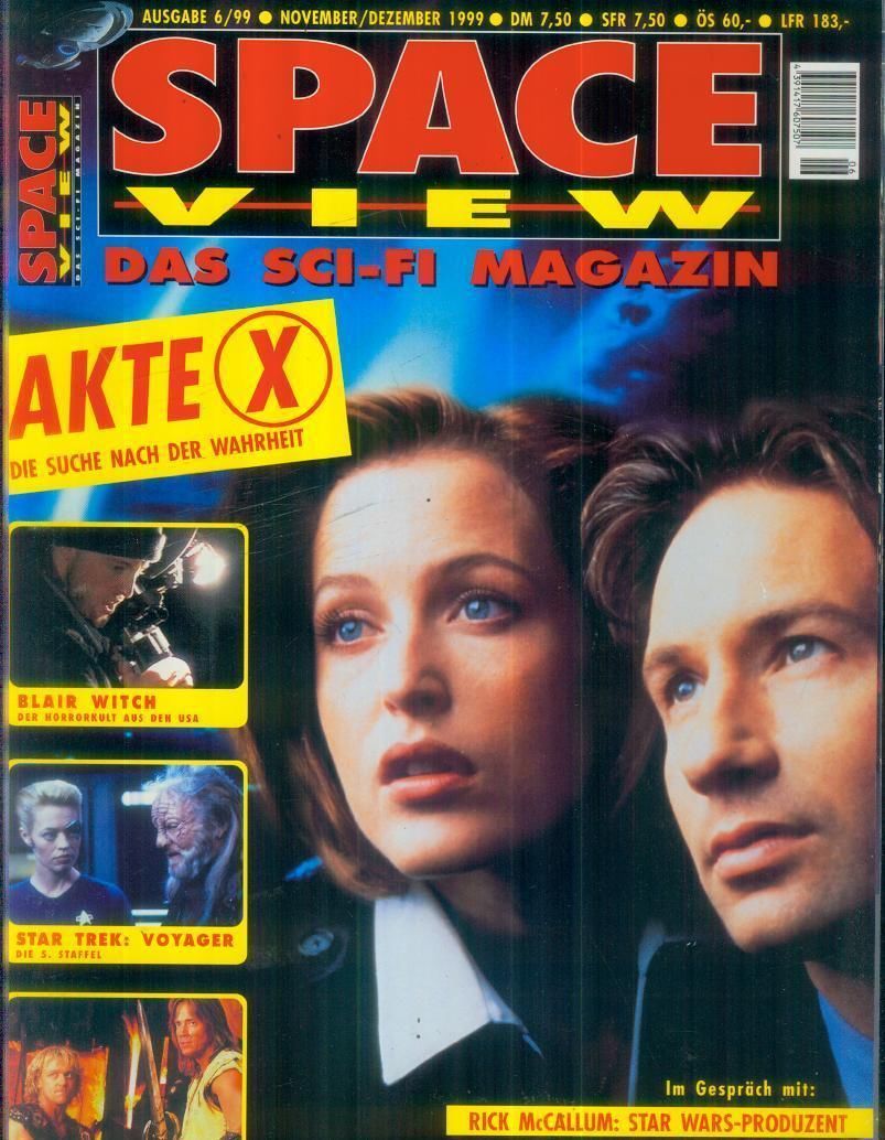 SPACEVIEW magazine side cover Issue 6 November/December 1999
