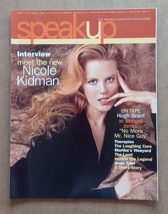 SPEAK UP magazine side cover  October 2001