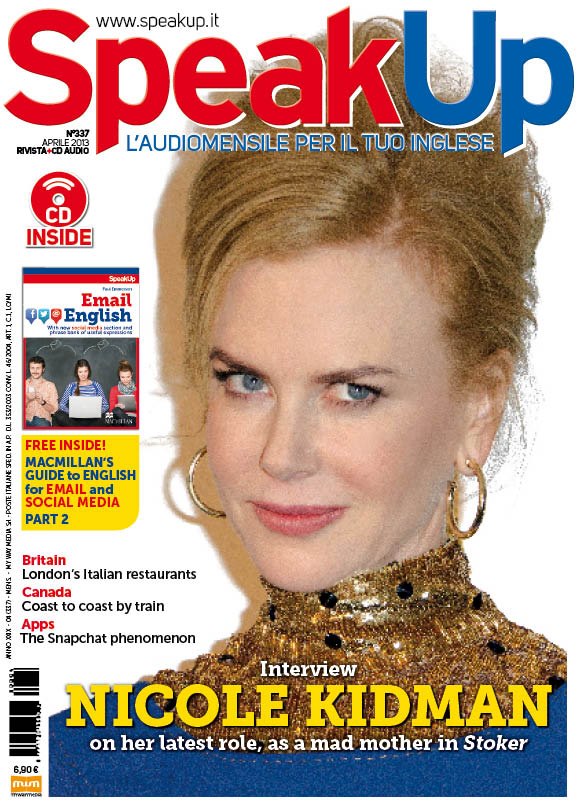 SPEAK UP magazine side cover  April 2013