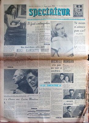 SPECTATEUR (40s) magazine side cover Issue 32 9 January 1946