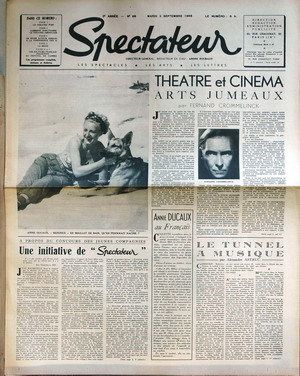 SPECTATEUR (40s) magazine side cover Issue 66 3 September 1946