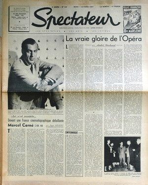 SPECTATEUR (40s) magazine side cover Issue 122 7 October 1947