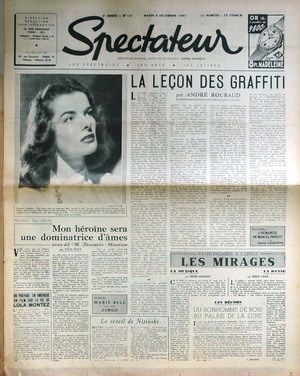 SPECTATEUR (40s) magazine side cover Issue 131 9 December 1947