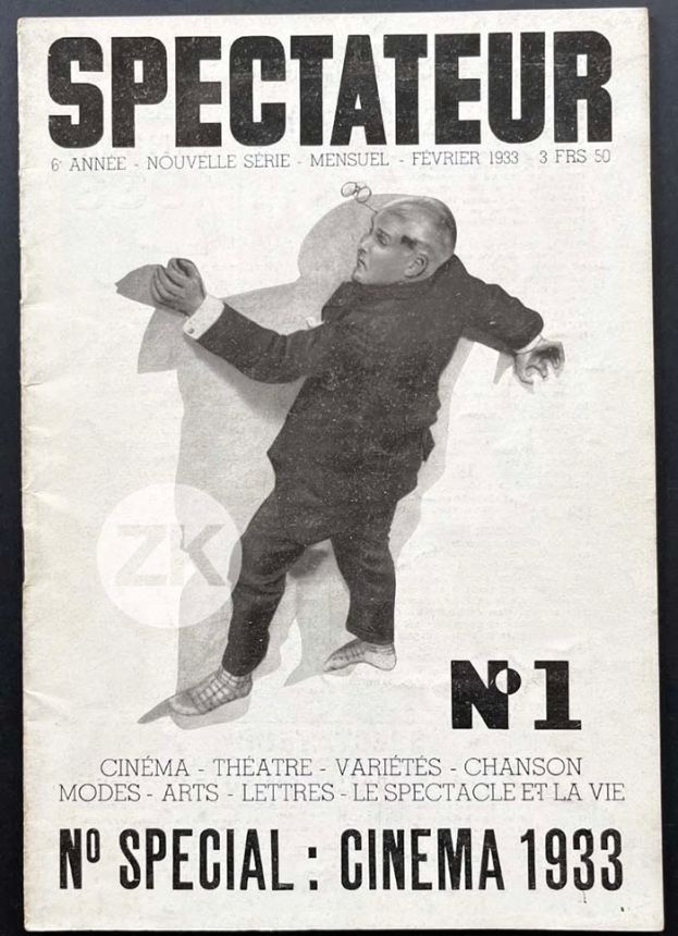SPECTATEUR 1930S magazine side cover  February 1933