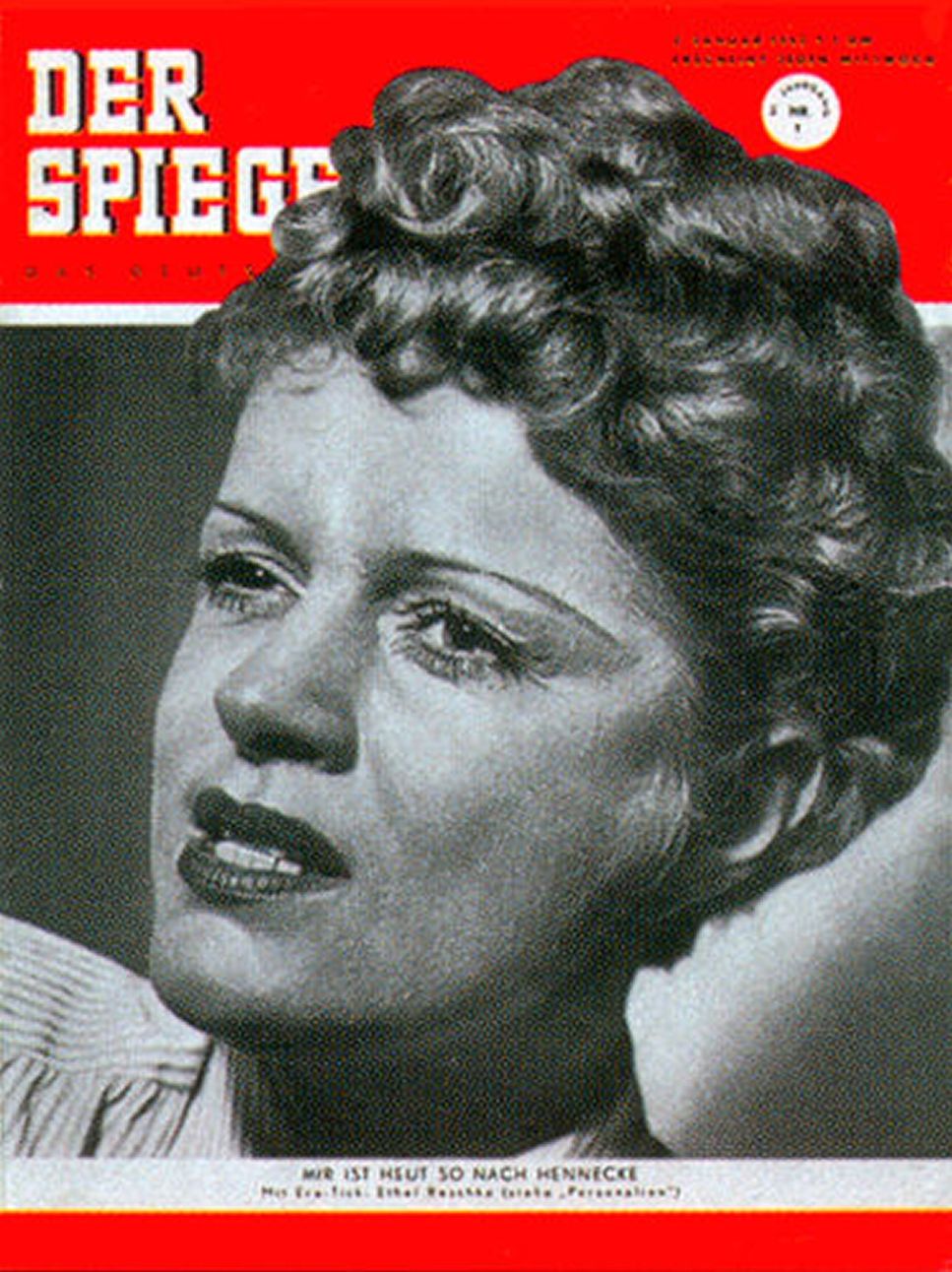 SPIEGEL | DER magazine side cover Issue 1 2 January 1952