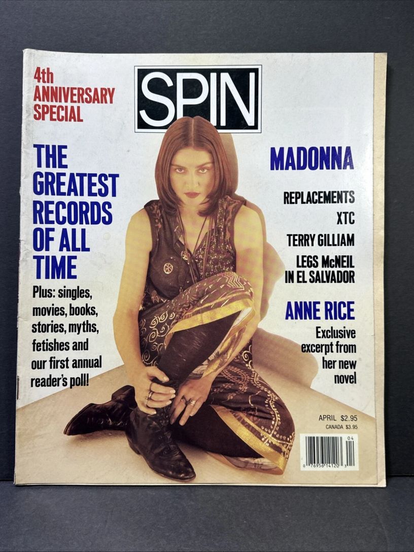 SPIN magazine side cover  April 1989