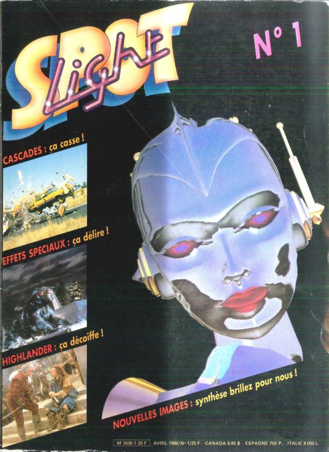 SPOTLIGHT FRANCE magazine side cover Issue 1  April 1986