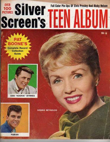 SILVER SCREEN TEEN ALBUM magazine side cover  1959