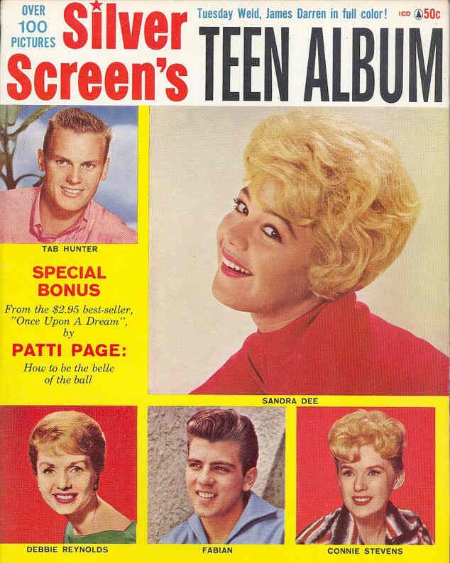 SILVER SCREEN TEEN ALBUM magazine side cover  1960