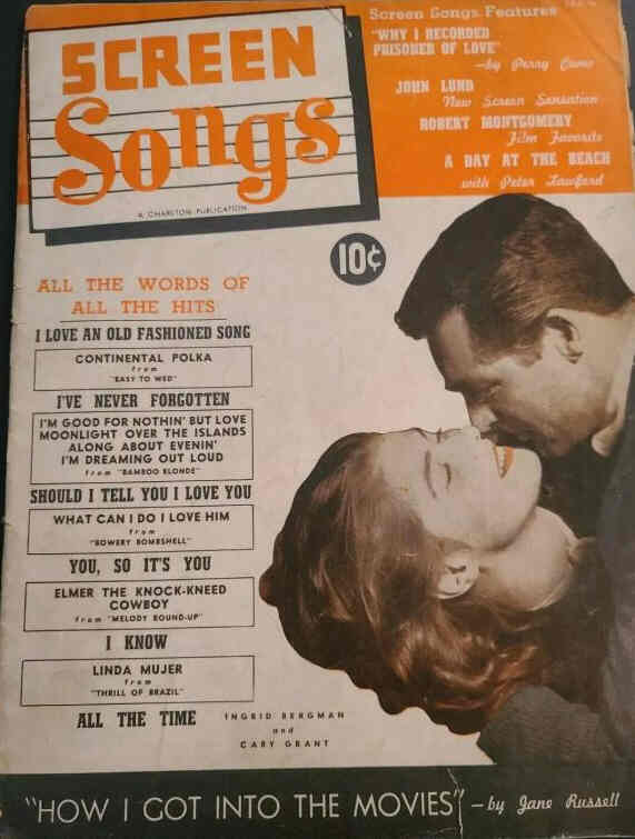 SCREEN SONGS magazine side cover  September 1946