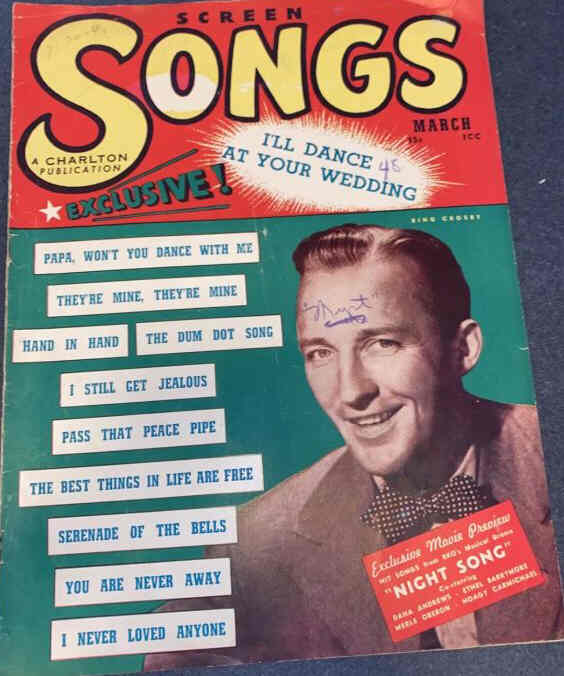SCREEN SONGS magazine side cover  March 1948