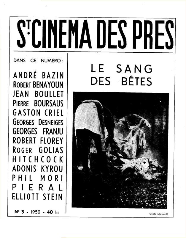 ST.CINEMA DES PRES magazine side cover Issue 3  1950
