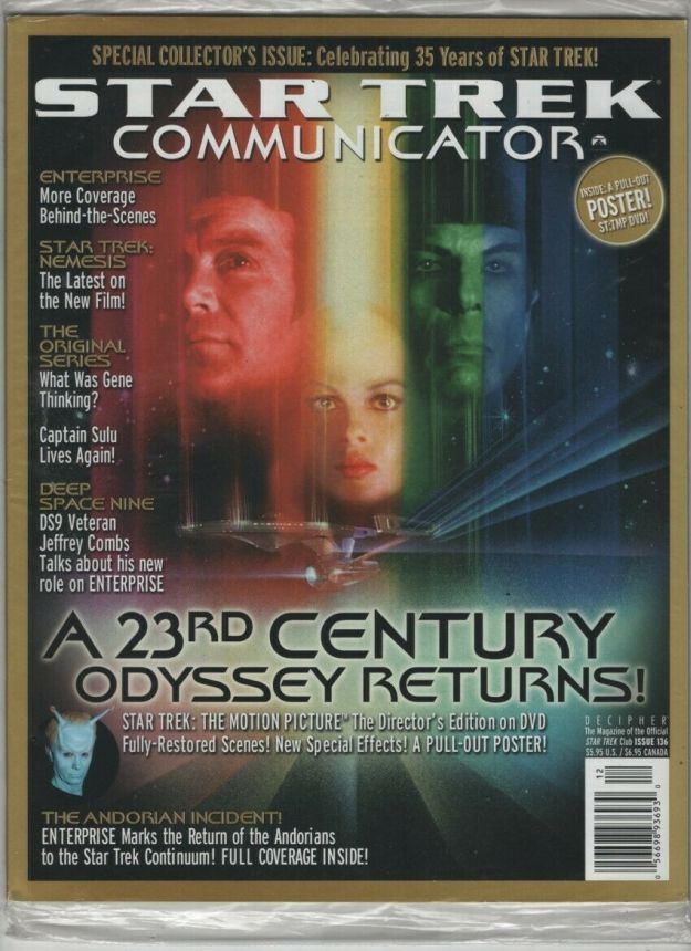 STAR TREK COMMUNICATOR magazine side cover Issue 136 Dec.'01/January 2002