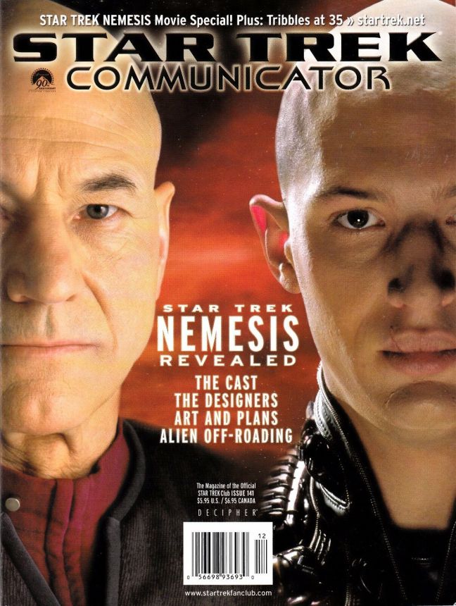 STAR TREK COMMUNICATOR magazine side cover Issue 141 Dec.'02/January 2003
