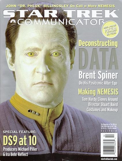 STAR TREK COMMUNICATOR magazine side cover Issue 142 February/March 2003