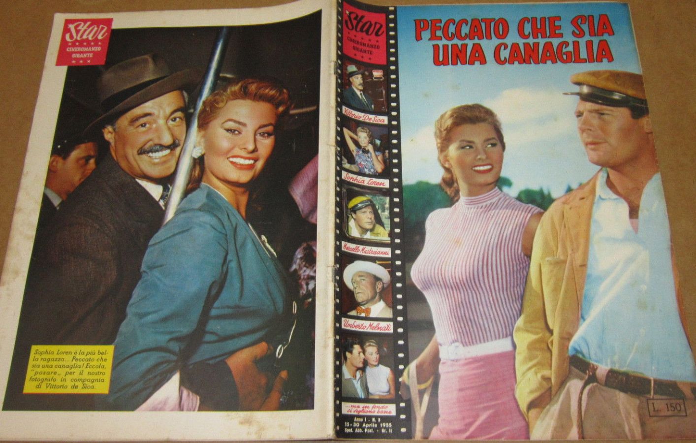 STAR CINEROMANZO GIGANTE magazine side cover Issue 3 15 April 1955