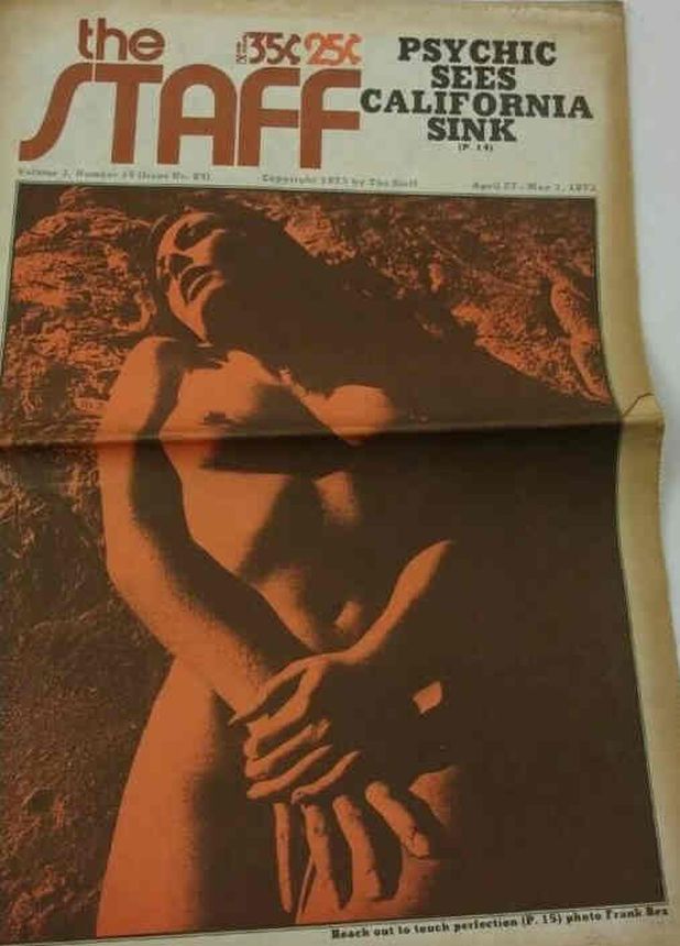 THE STAFF magazine side cover 27 April 1973
