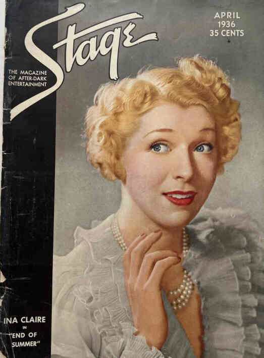 STAGE magazine side cover  April 1936