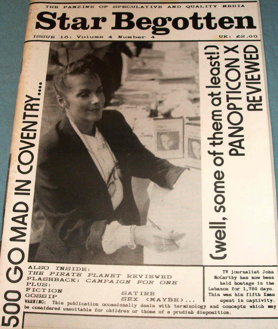 STAR BEGOTTEN magazine side cover Issue 16 Summer 1990