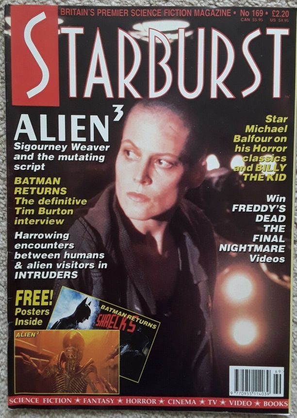 STARBURST magazine side cover Issue 169 September 1992